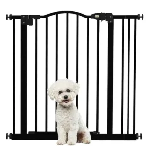 PawHut Barrera de Seguridad Negro