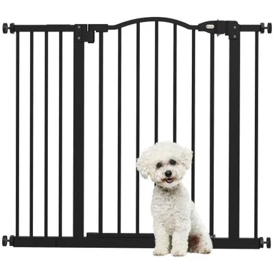 PawHut Barrera de Seguridad Negro