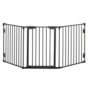 PawHut Barrera de Seguridad Negro
