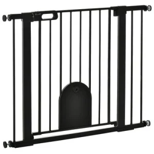 PawHut Barrera de Seguridad Negro