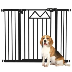 PawHut Barrera de Seguridad Negro