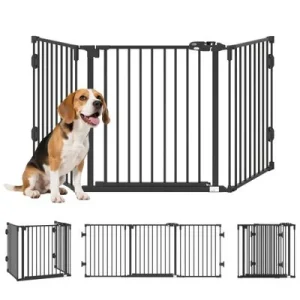 PawHut Barrera para Perro 202.5x2x76 cm Negro 1 Article