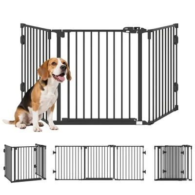PawHut Barrera para Perro 202.5x2x76 cm Negro 1 Article