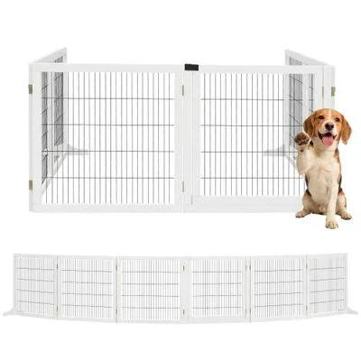 PawHut Barrera para Perro Blanco