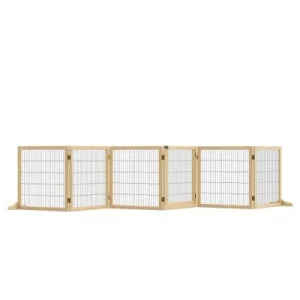 PawHut Barrera para Perro Madera Natural