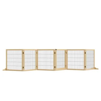 PawHut Barrera para Perro Madera Natural