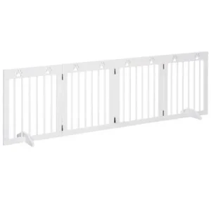 PawHut Barrera Seguridad Perro 204x30x61 cm Blanco 1 Article