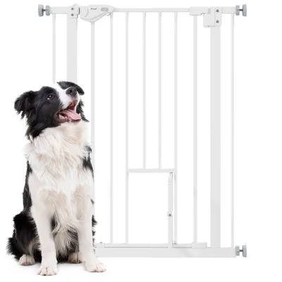 PawHut Barrera Seguridad Perro 80x4x91.4 cm Blanco 1 Article