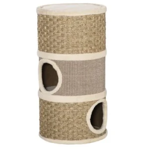 PawHut Barril Rascador para Gato 37.5x37.5x70 cm Caqui 1 Article