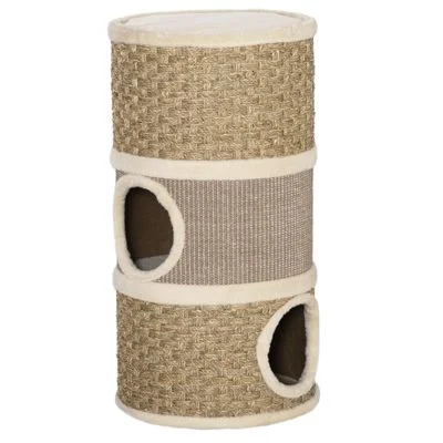 PawHut Barril Rascador para Gato 37.5x37.5x70 cm Caqui 1 Article