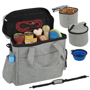 PawHut Bolso de Viaje para Perro 38x17x35 cm Gris Claro 1 Article