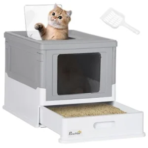 PawHut Caja de Arena Gris