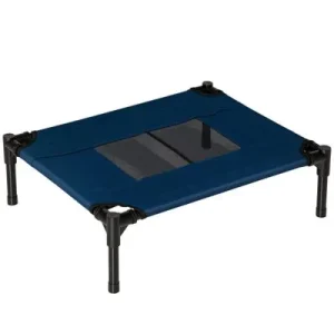 PawHut Cama Elevada para Mascota Azul