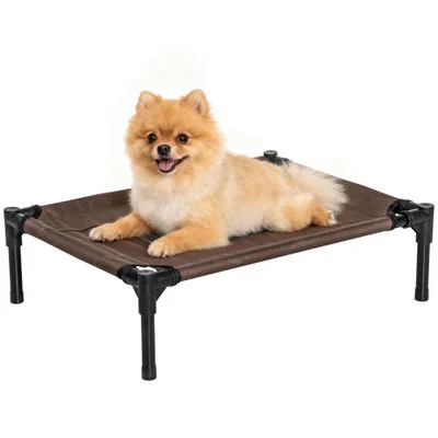 PawHut Cama Elevada para Mascota Marrón