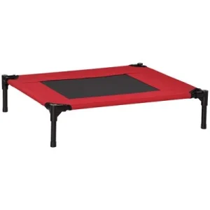 PawHut Cama Elevada para Perro 76x61x18 cm Rojo 1 Article