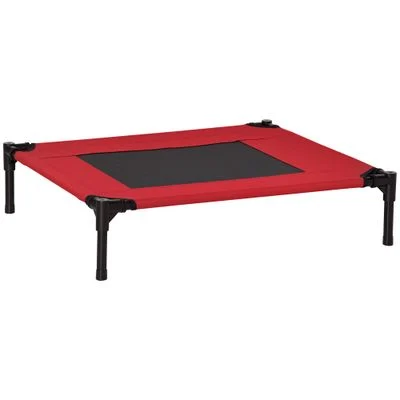 PawHut Cama Elevada para Perro 76x61x18 cm Rojo 1 Article