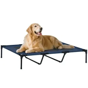 PawHut Cama Elevada para Perro Azul