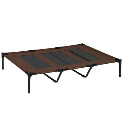 PawHut Cama Elevada para Perro Café