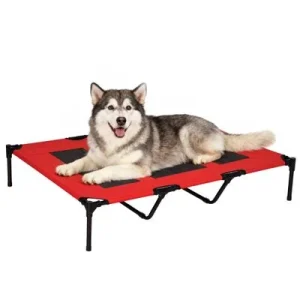 PawHut Cama Elevada para Perro Rojo