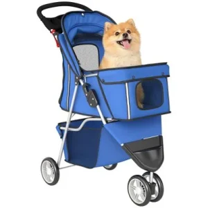 PawHut Carrito para Perro Azul
