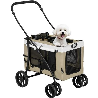 PawHut Carrito para Perro Caqui
