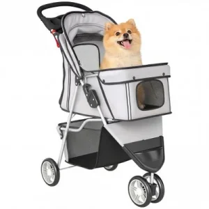 PawHut Carrito para Perro Gris Claro