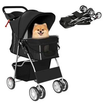 PawHut Carrito para Perro Negro
