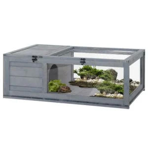 PawHut Casa para Tortuga 91x60.5x32 cm Gris 1 Article