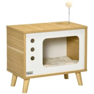 PawHut Caseta para Gato 50x28x43 cm Roble 1 Article