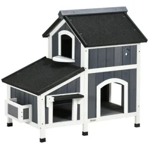 PawHut Caseta para Gato Gris