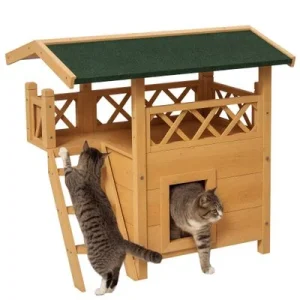 PawHut Caseta para Gato Madera Natural