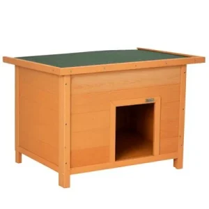 PawHut Caseta para Perro 82x58x58 cm Madera Natural 1 Article