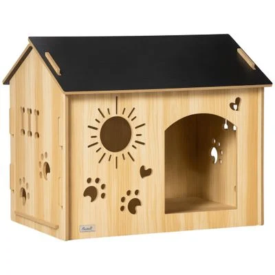 PawHut Caseta para perros 69x50x58.5 cm Roble 1 Article