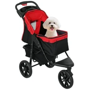 PawHut Cochecito para Mascota 109.5x57.5x106.5 cm Rojo 1 Article