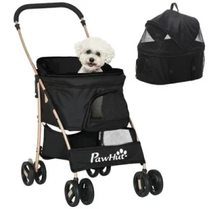 PawHut Cochecito para Mascota 82x49.5x98 cm Negro 1 Article