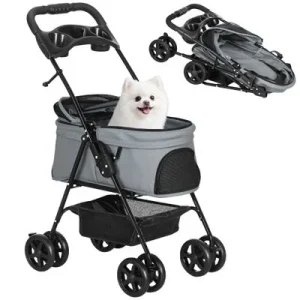 PawHut Cochecito para Mascota Gris