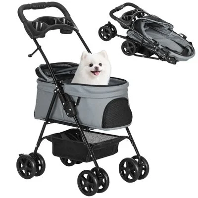 PawHut Cochecito para Mascota Gris