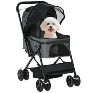 PawHut Cochecito para Mascota Gris