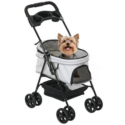 PawHut Cochecito para Mascota Gris Claro