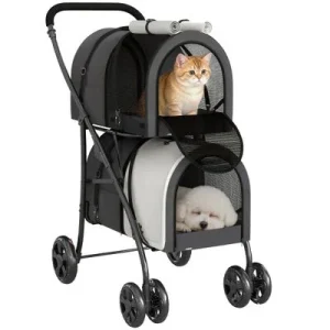 PawHut Cochecito para Mascota Gris Oscuro