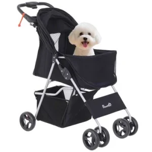 PawHut Cochecito para Mascota Negro