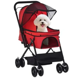 PawHut Cochecito para Mascota Rojo