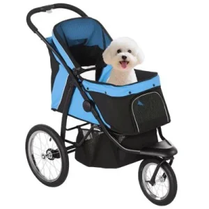 PawHut Cochecito para Perro 111x58x107 cm Azul 1 Article