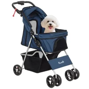 PawHut Cochecito para Perro 77x45x99.5 cm Azul 1 Article