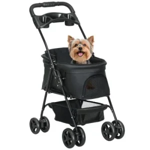 PawHut Cochecito para Perro Negro