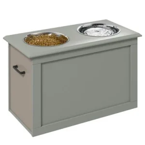 PawHut Comedero para Perro 60x30x41 cm Gris 1 Article