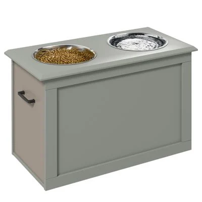 PawHut Comedero para Perro 60x30x41 cm Gris 1 Article