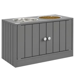 PawHut Comedero para Perro Gris
