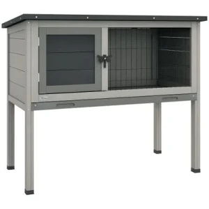 PawHut Conejera 84x43x70 cm Gris 1 Article