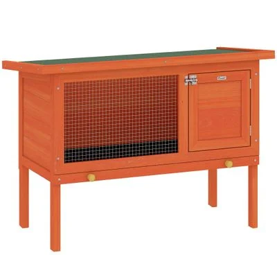 PawHut Conejera de Exterior Naranja